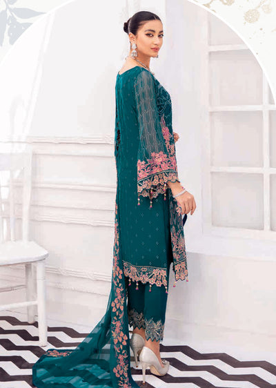 R-808-R - Readymade - Rangoon Chiffon Suit 2022 - Memsaab Online