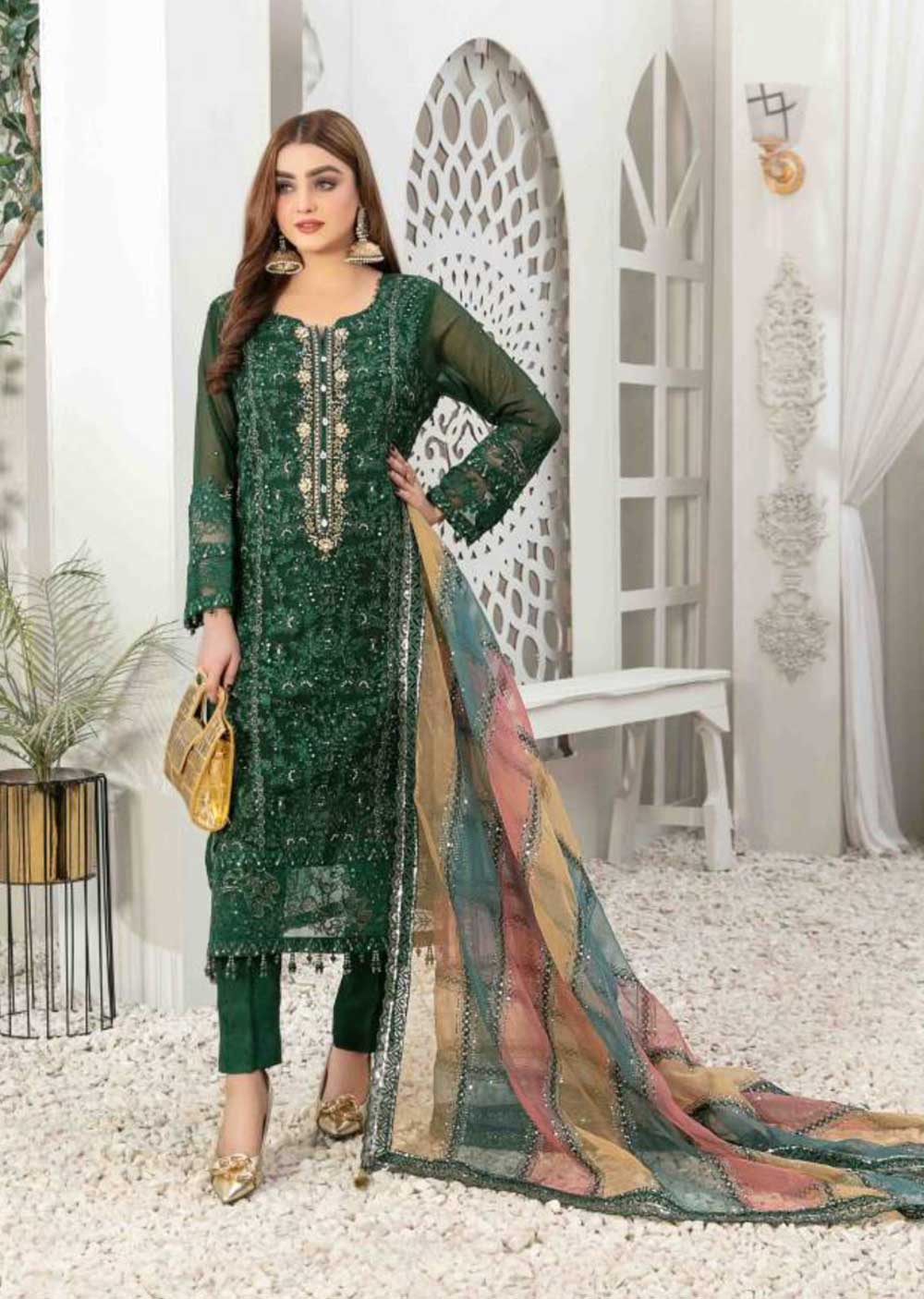 D-8208 - Unstitched - Raahi Collection by Tawakkal 2023 - Memsaab Online