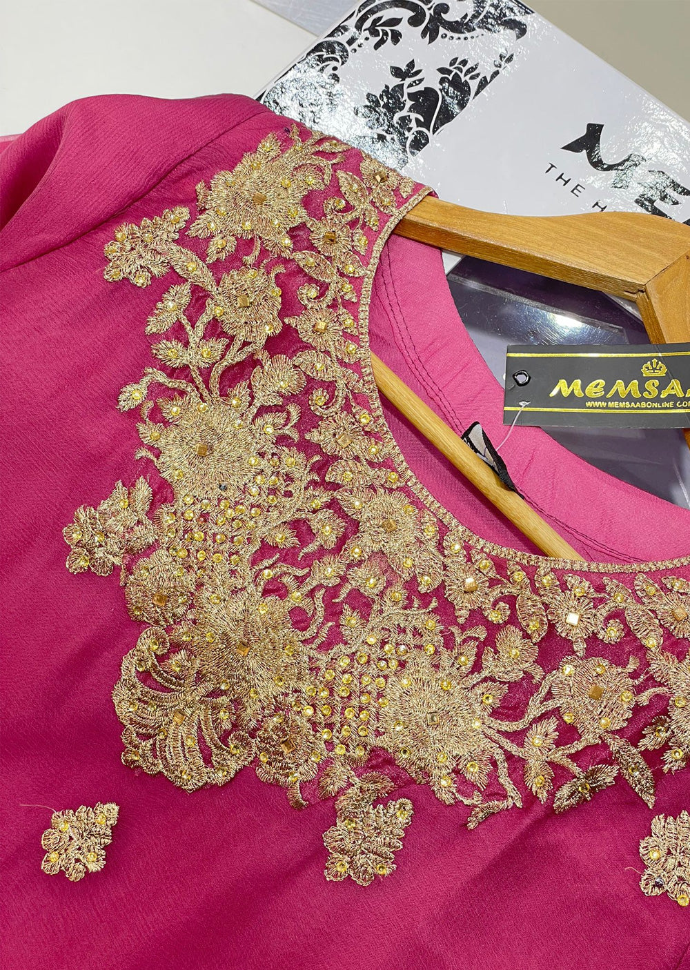 NR8211 Readymade Pink Chiffon Suit - Memsaab Online