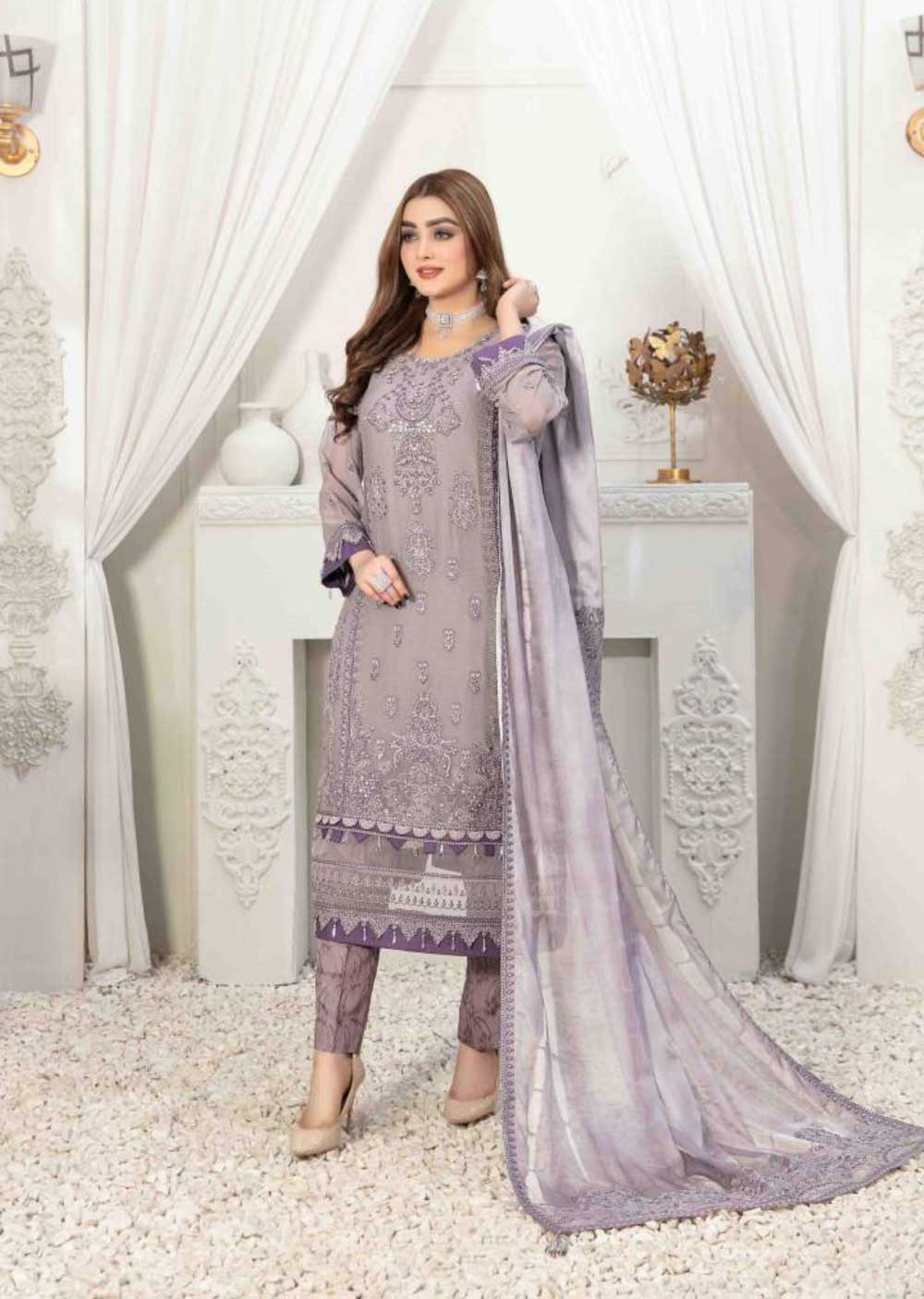 D-8212 - Unstitched - Raahi Collection by Tawakkal 2023 - Memsaab Online