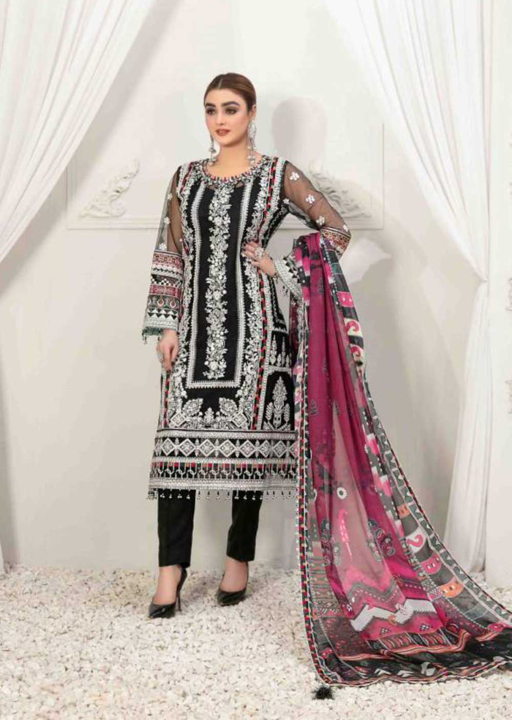 D-8214 - Unstitched - Raahi Collection by Tawakkal 2023 - Memsaab Online
