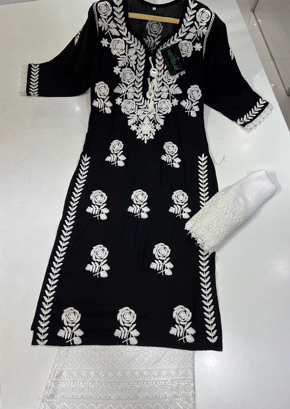 RGZ836 Black Readymade Linen Palazzo Suit - Memsaab Online
