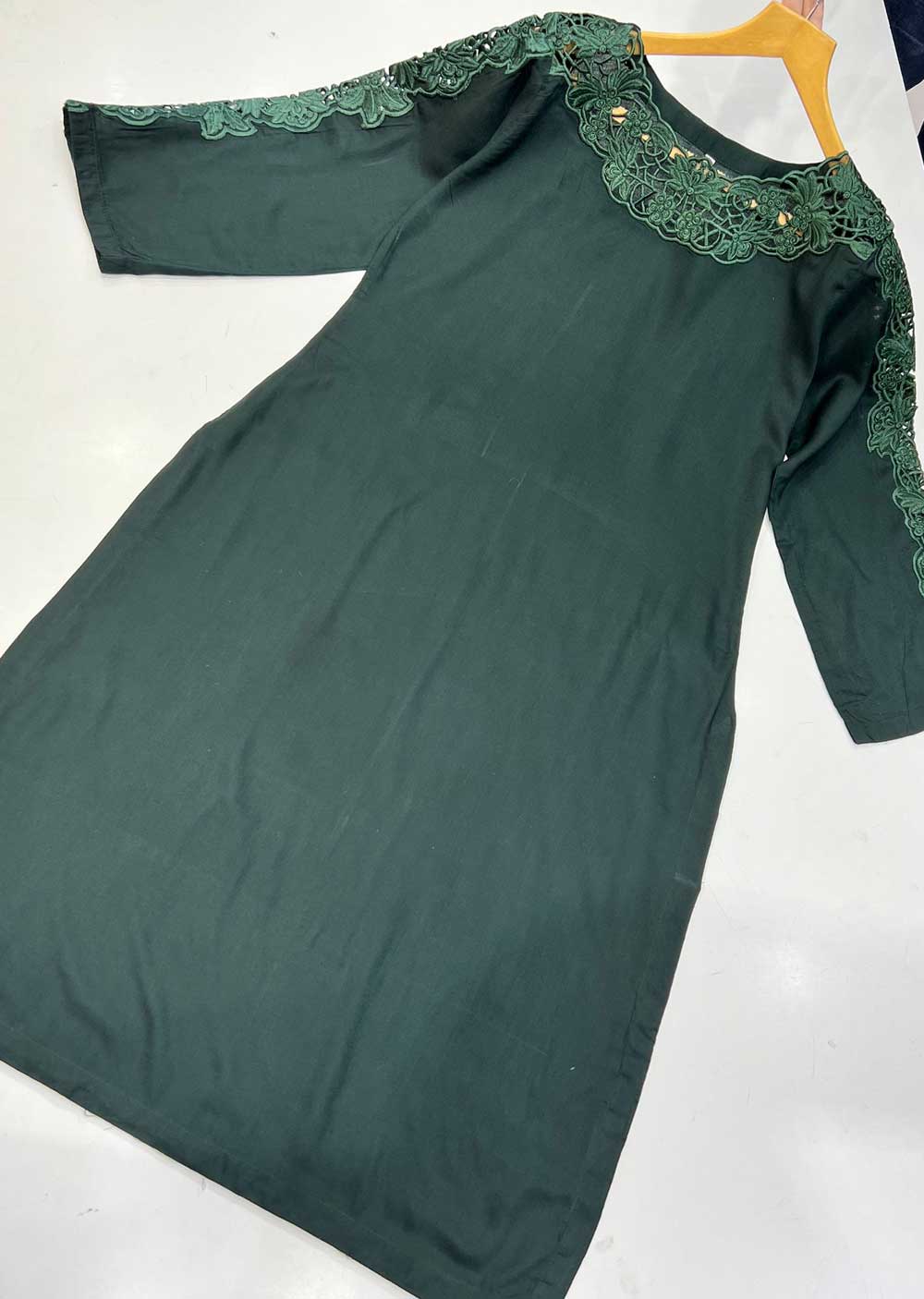 RGZ839 Green Embroidered Kurti - Memsaab Online