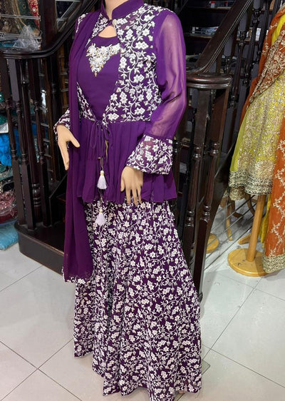 ASF851 Purple Readymade Suit - Memsaab Online