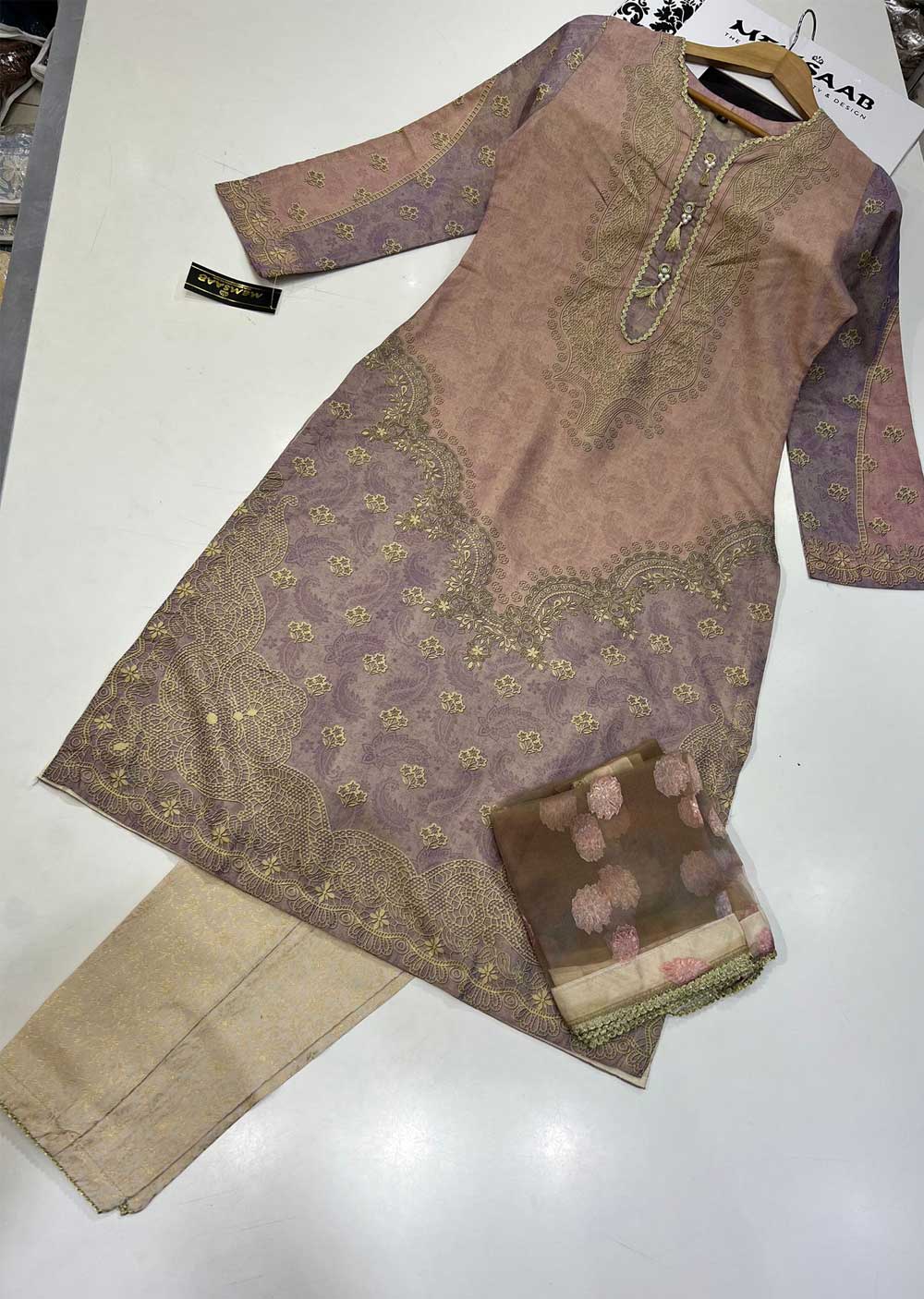 RGZ8808 Pink Soft Cotton Readymade Suit - Memsaab Online