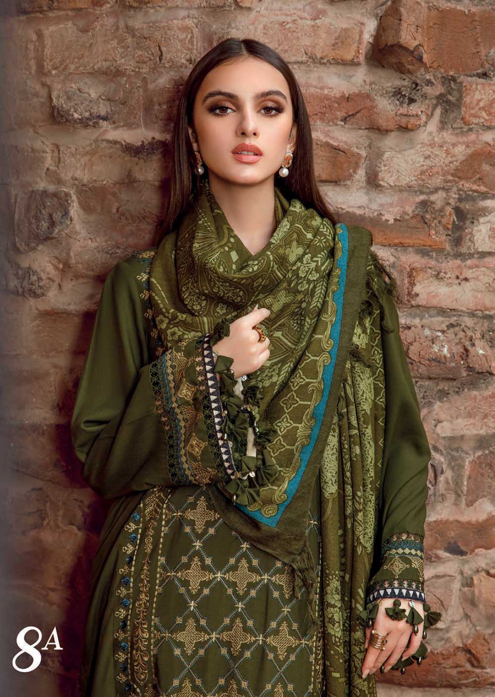 BSL-1608-A - Unstitched - Maria.B Winter Shawl Collection 2022 - Memsaab Online