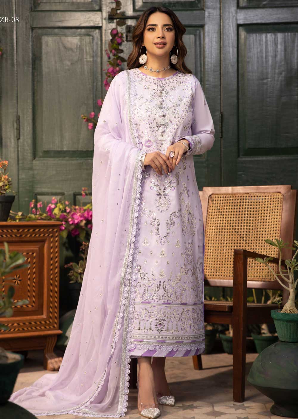 AJZB-08 - Unstitched - Zarq Barq Collection by Asim Jofa 2023 - Memsaab Online