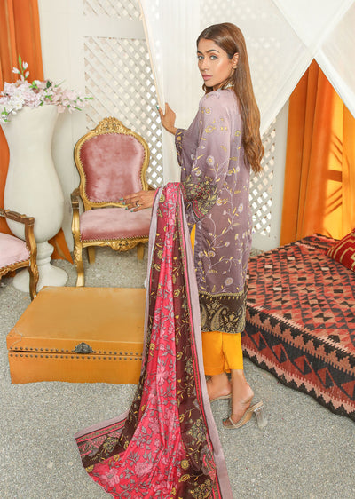 AMT37006 Lilac Readymade Lawn Suit - Memsaab Online