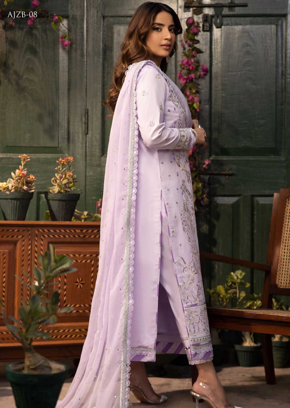 AJZB-08 - Unstitched - Zarq Barq Collection by Asim Jofa 2023 - Memsaab Online