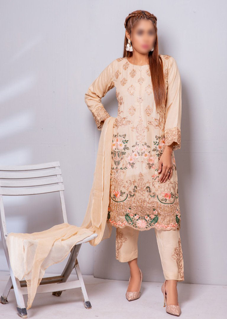 HK08 Readymade Gold Embroidered Mother & Daughter Suit - Memsaab Online