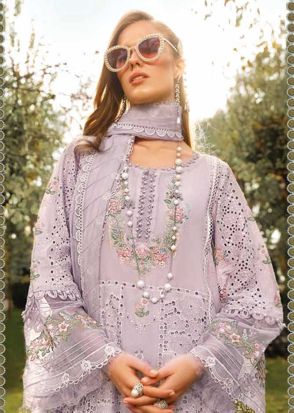 MLCB-09-B - Unstitched - Maria.B Voyage A Luxe Lawn Collection 2023 - Memsaab Online