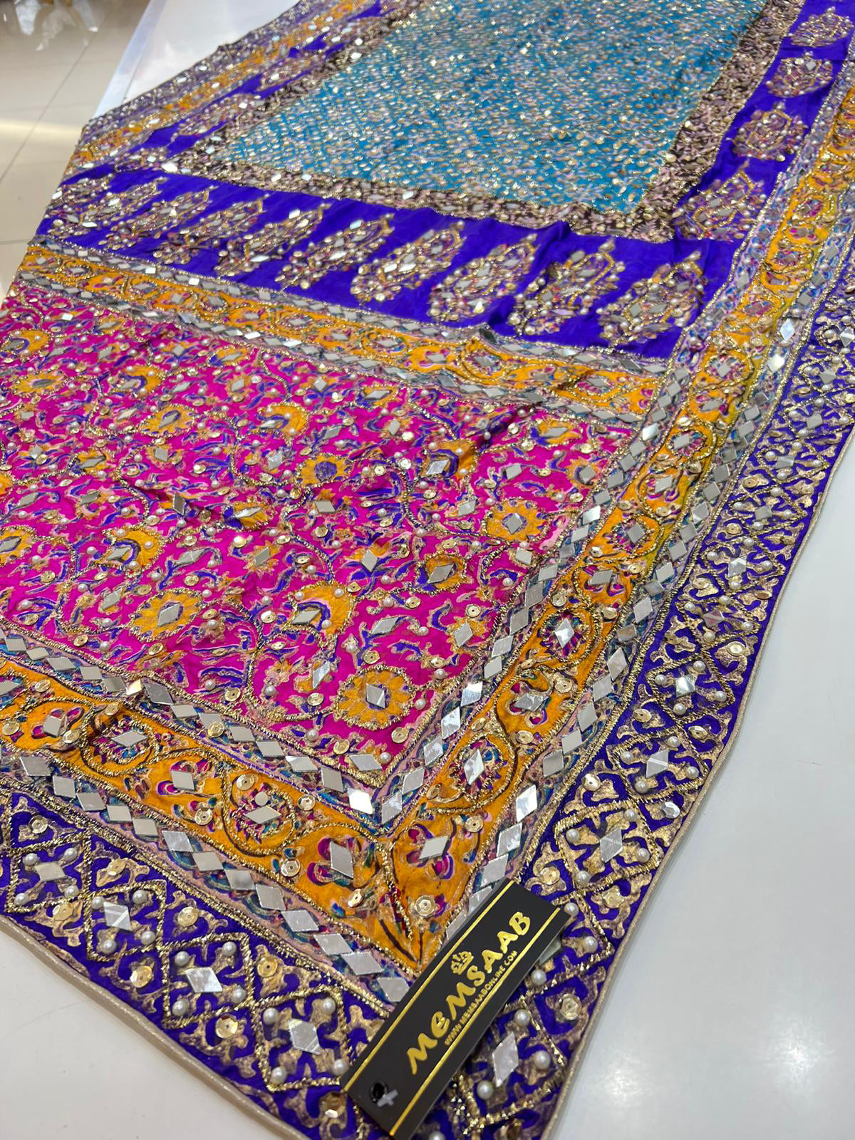 SRB509 Silk Wedding Duppatta by Sehrish B - Memsaab Online