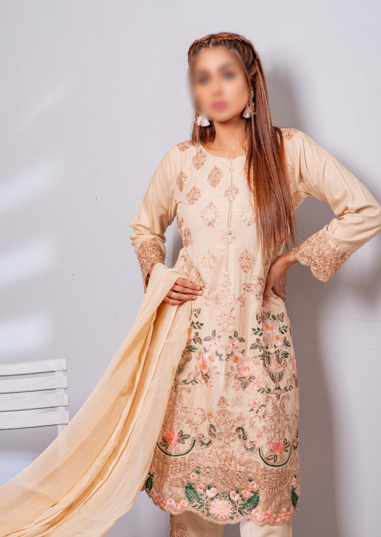 HK08 Readymade Gold Embroidered Mother & Daughter Suit - Memsaab Online
