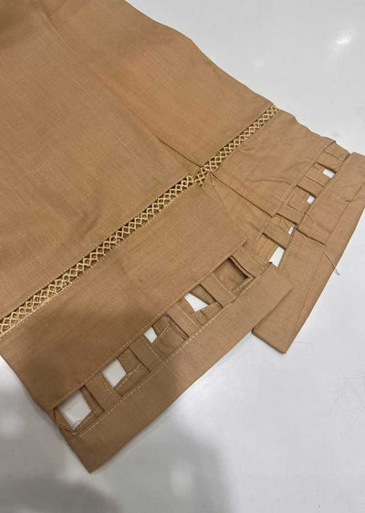 DXT409 Gold Cotton Trousers - Memsaab Online