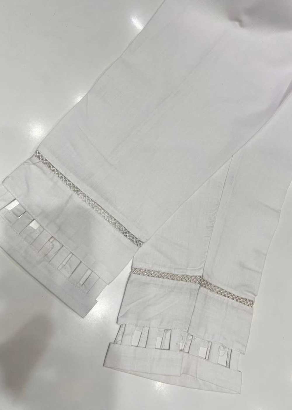 DXT409 White Cotton Trousers - Memsaab Online