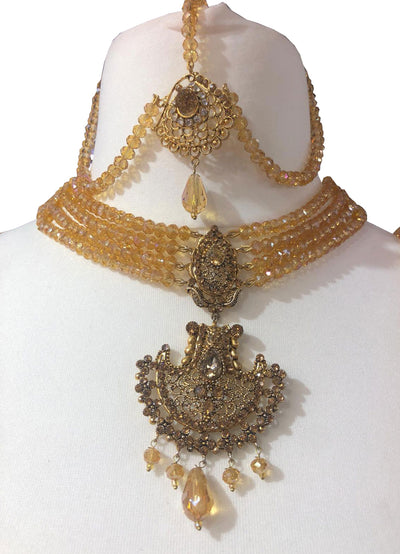 Arina - Necklace Set Gold - Memsaab Online