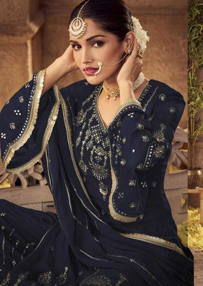 D-1703-A - Unstitched - Plazo Suits by Glossy 2023 - Memsaab Online