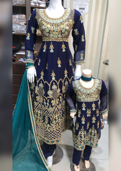 TZ-06-A - Readymade - Mother & Daughter Chiffon Suit by Sha Zaib 2023 - Memsaab Online