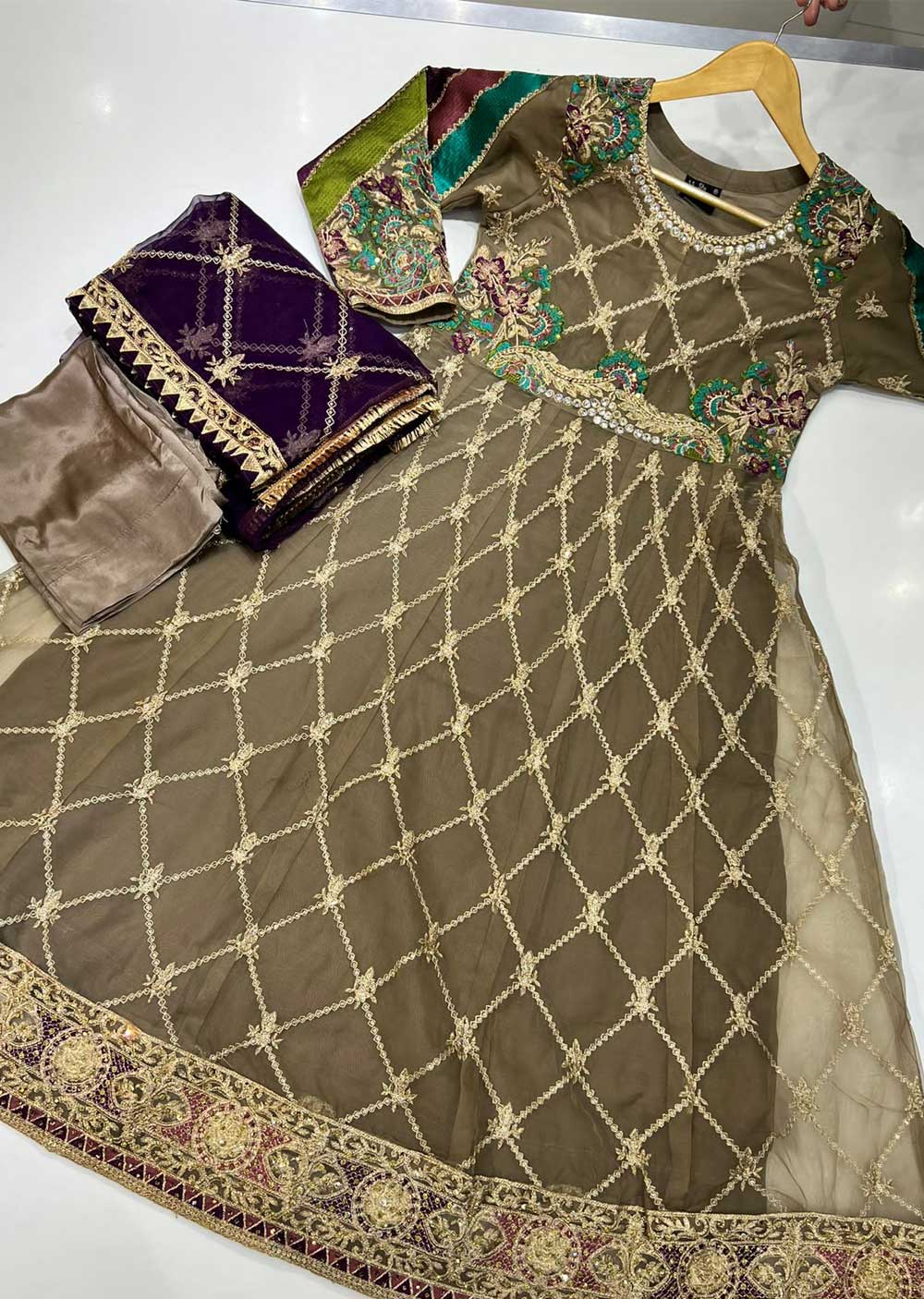 SHAZ6505 Brown Readymade Dress - Memsaab Online