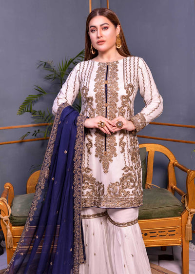 PS1530 Passion - Readymade White Shararah Suit - Memsaab Online