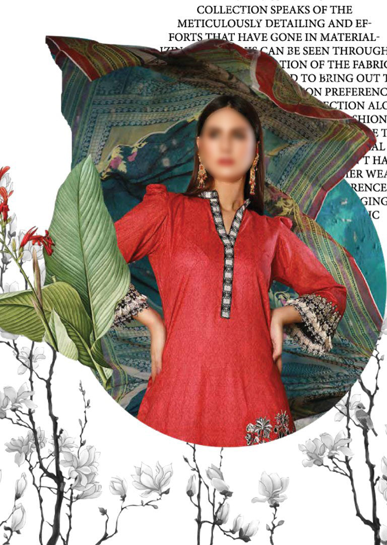 EMM201 - EshaMinhal Lawn Collection by Jubilee textiles - Unstitched Collection 2020 - Memsaab Online