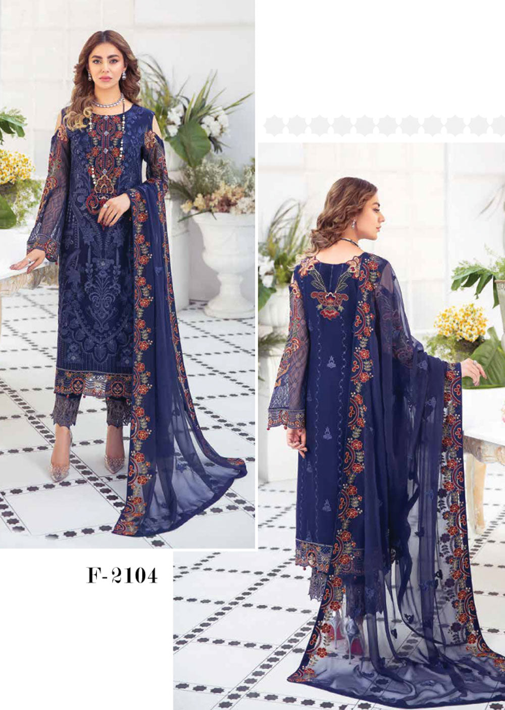 F-2104 - Readymade - Ramsha Chiffon Collection Vol 21 - Memsaab Online