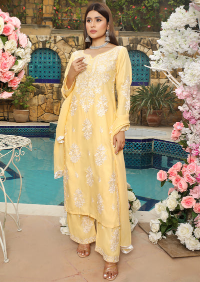 HK200 Laraiba Readymade Yellow Mummy n Me Linen Suit - Memsaab Online