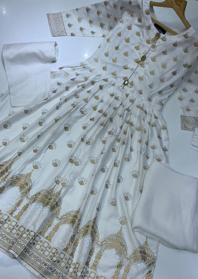 HK78 Nishant Readymade White Linen Dress - Memsaab Online