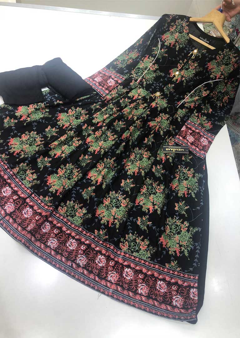 HK93 Black Readymade Linen Dress - Memsaab Online
