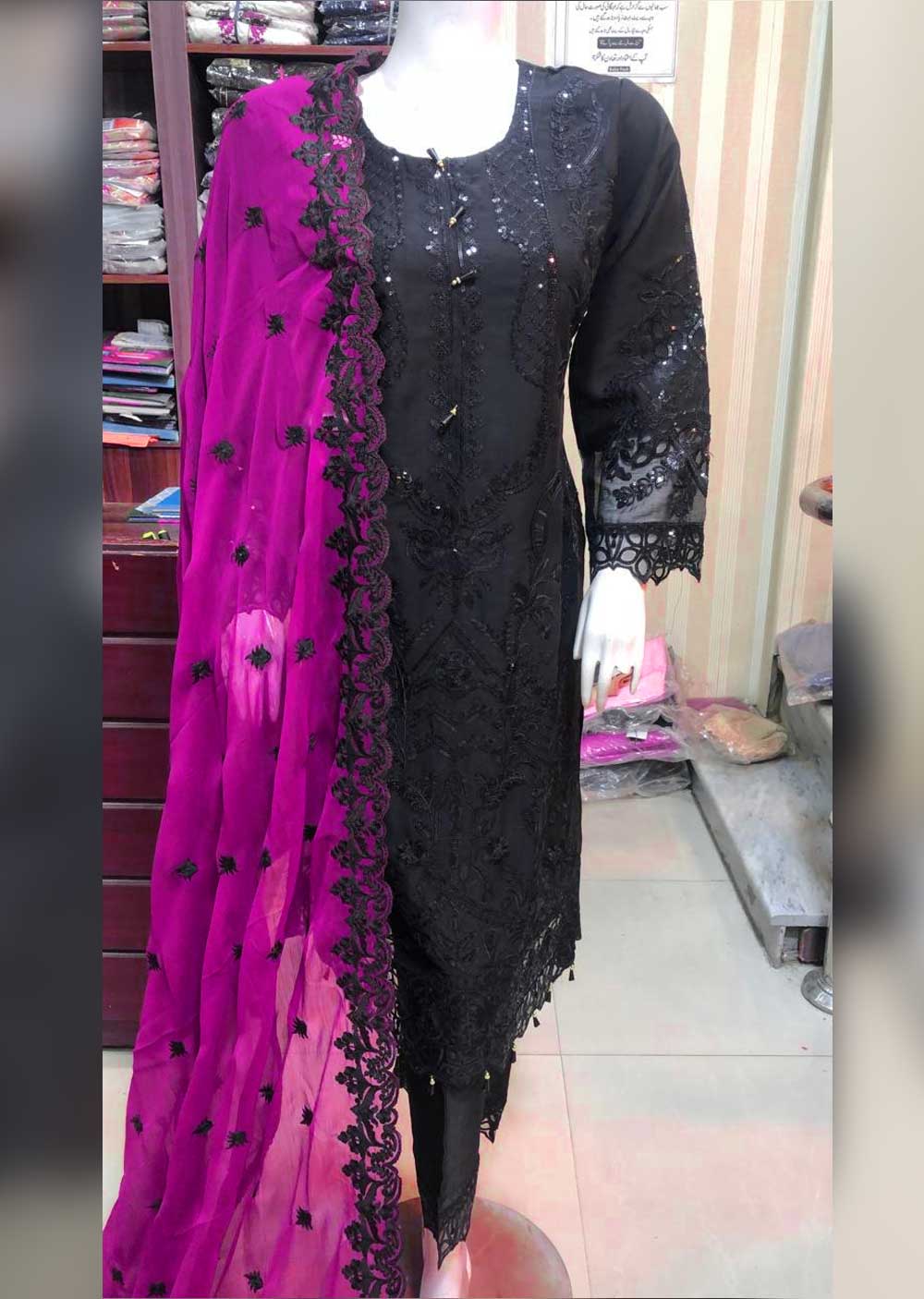 TZ-03-D Readymade Chiffon Suit - Memsaab Online