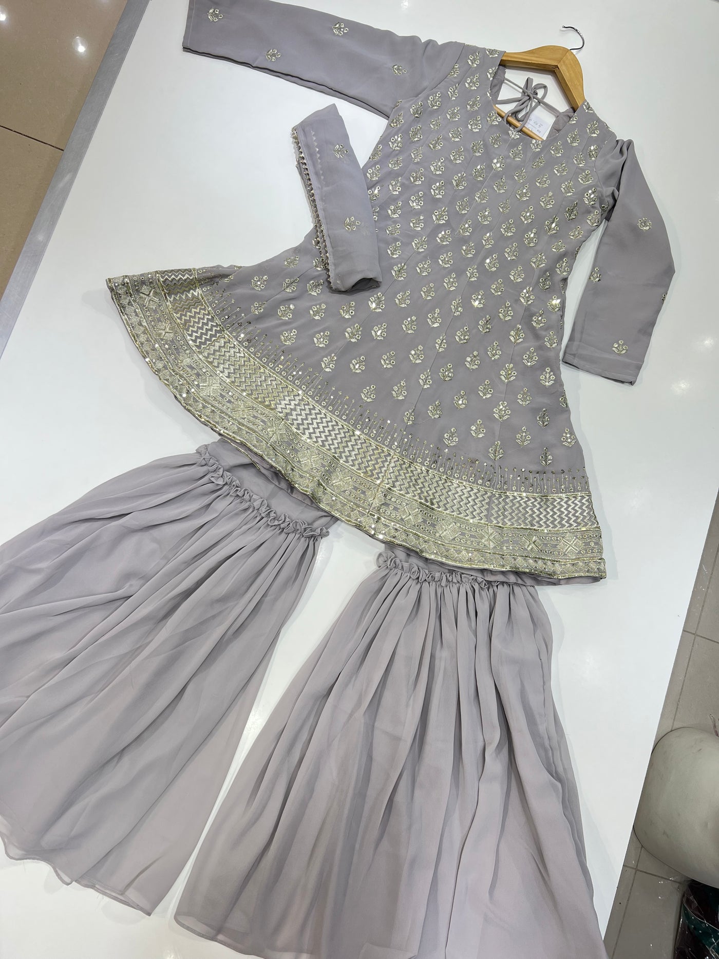 ASF1110 Lilac Readymade Georgette Suit - Memsaab Online