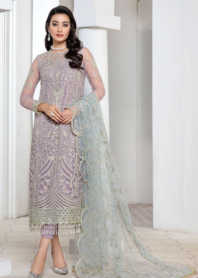 06 - Lilac - Unstitched - Pareesia Luxury Wear Collection by Zarif 2022 - Memsaab Online