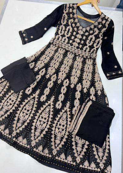 NR8203 Readymade Noor Black Dress - Memsaab Online