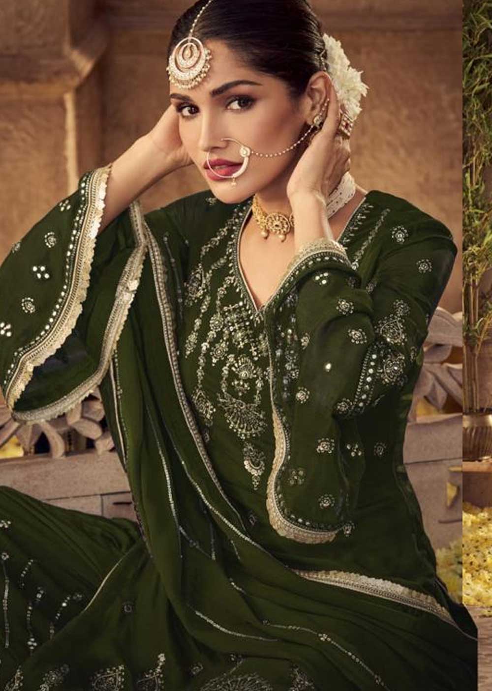 D 1703 D Unstitched Plazo Suits by Glossy 2023 Memsaab