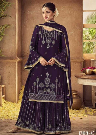 D-1703-E - Unstitched - Plazo Suits by Glossy 2023 - Memsaab Online
