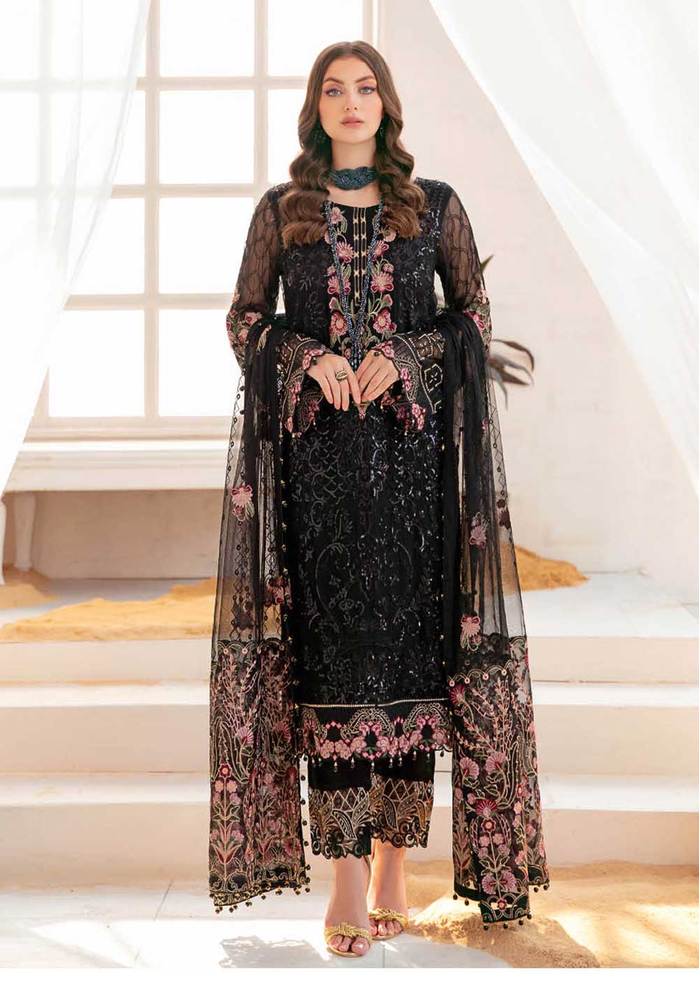 R-2204-R - Readymade - Chiffon Collection by Ramsha Vol 22 - Memsaab Online