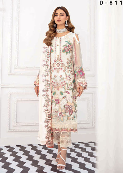 R-811-R - Readymade - Rangoon Chiffon Suit 2022 - Memsaab Online