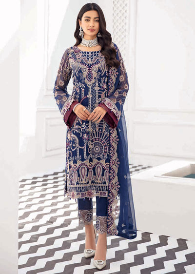 R-812-R - Readymade - Rangoon Chiffon Suit 2022 - Memsaab Online