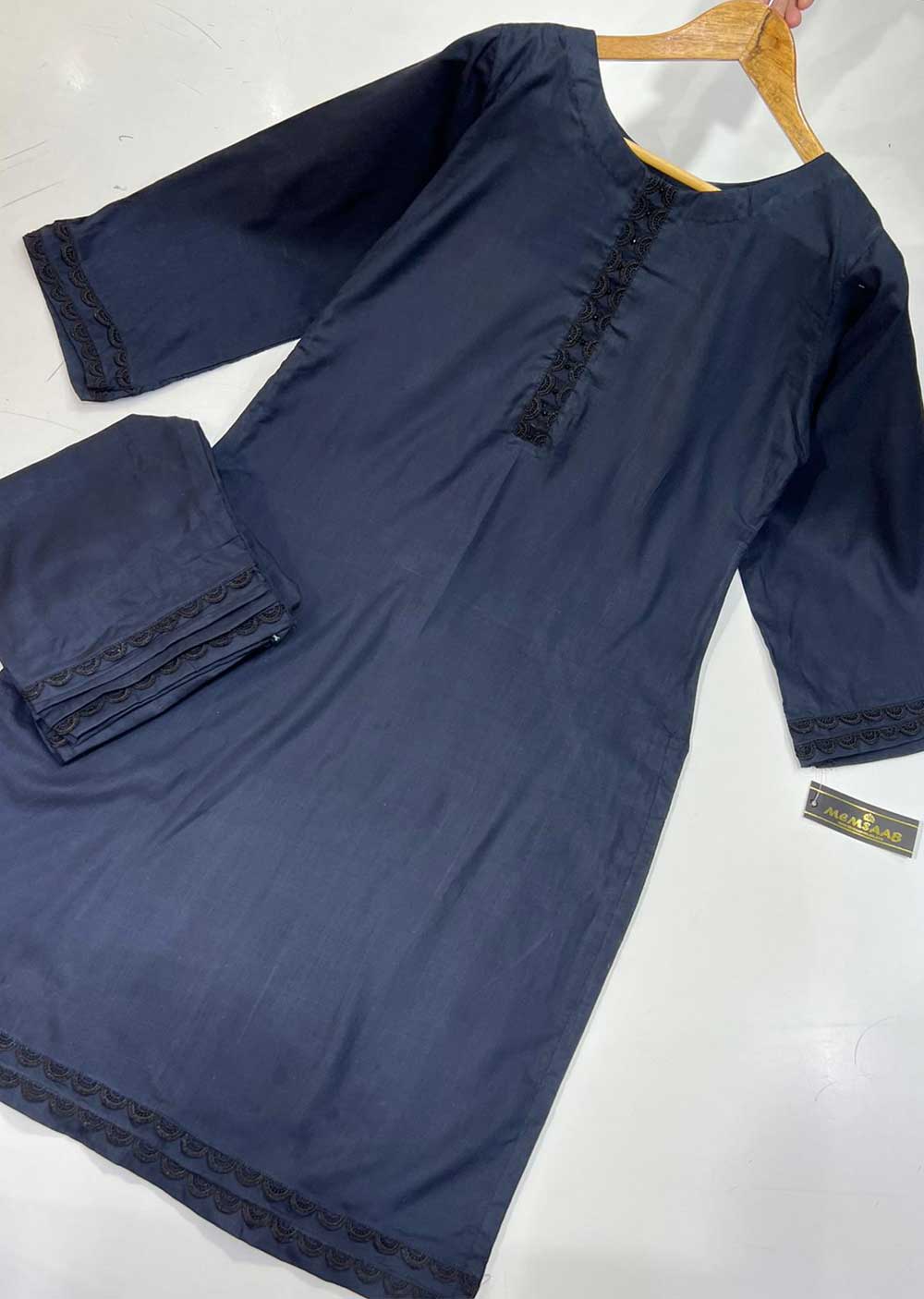 RMD03 Black Readymade 2 Piece Linen Suit - Memsaab Online