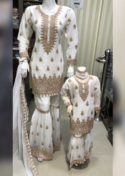 TZ-05-D - Readymade - Mother & Daughter Chiffon Suit by Sha Zaib 2023 - Memsaab Online