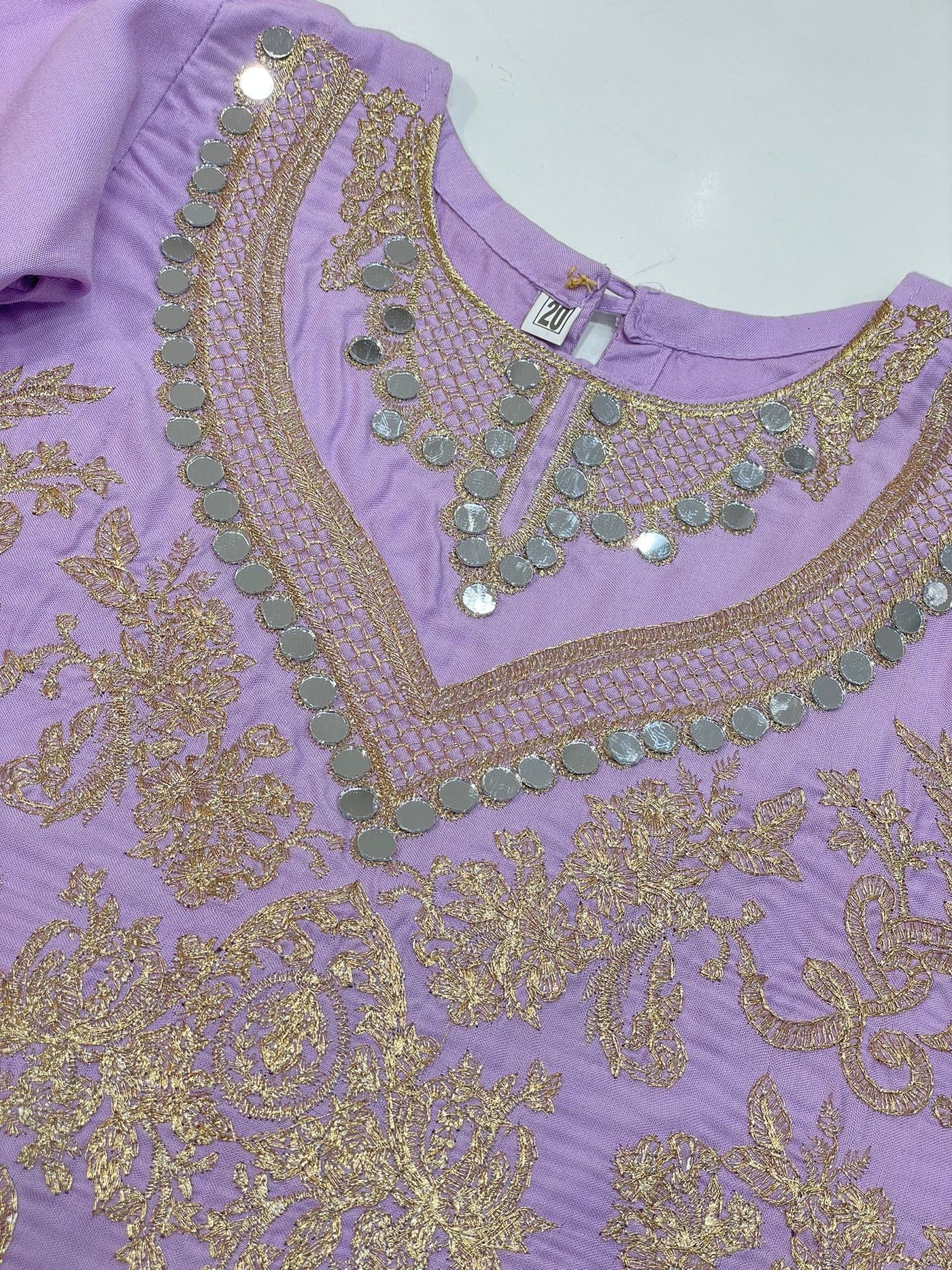 HK192 Barzakh Lilac Readymade Linen Mother & Daughter Suit - Memsaab Online