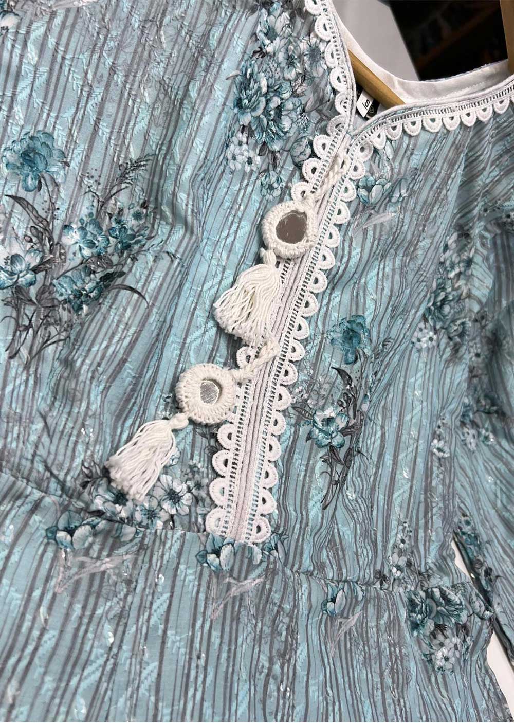 RGZ9915 Aqua Embroidered Linen Dress Memsaab RGZ9915 Aqua Embroidered Linen Dress Memsaab
