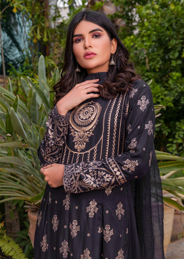 chinese dress ladies HK97 Crystal Black Readymade Linen Dress – Memsaab