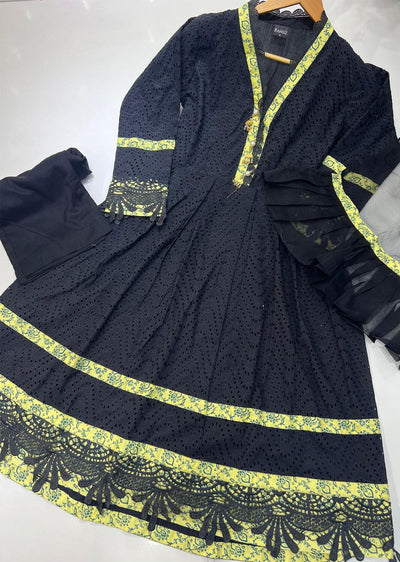 RGZ696 Black Chickenkari Readymade Dress - Memsaab Online