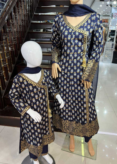 HK130 Rossay Readymade Linen Mother & Daughter Dress - Memsaab Online