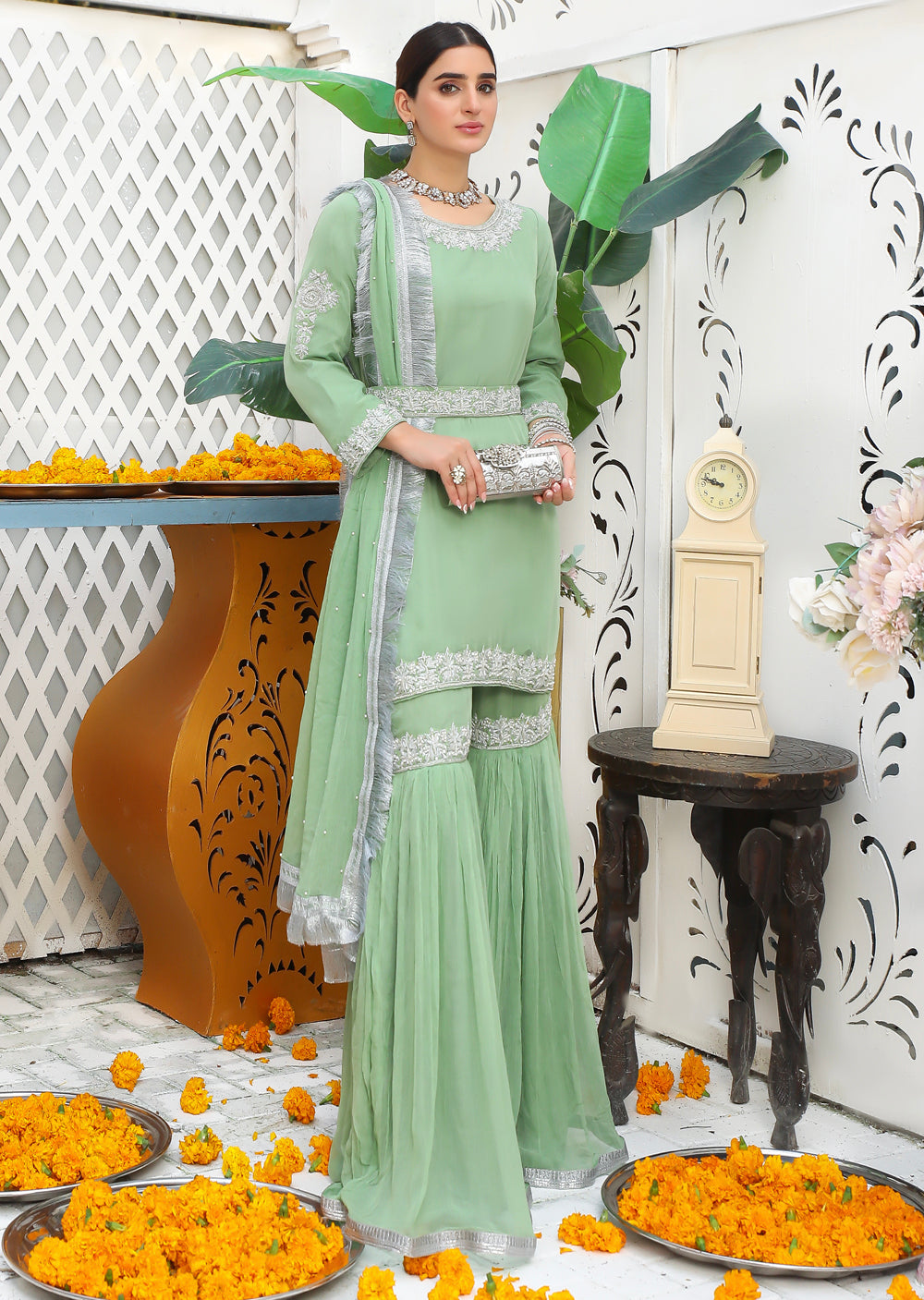 SRB9949 - Daniya - Green Sehrish.B Designer - Memsaab Online