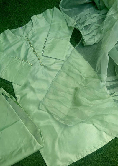 DX6227 Readymade Mint Silk Suit - Memsaab Online