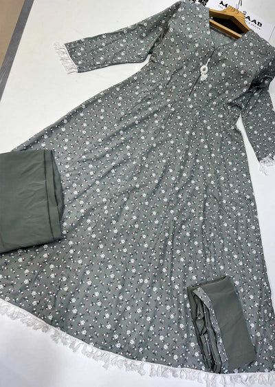 RGZ9924 Grey Embroidered Linen Dress - Memsaab Online
