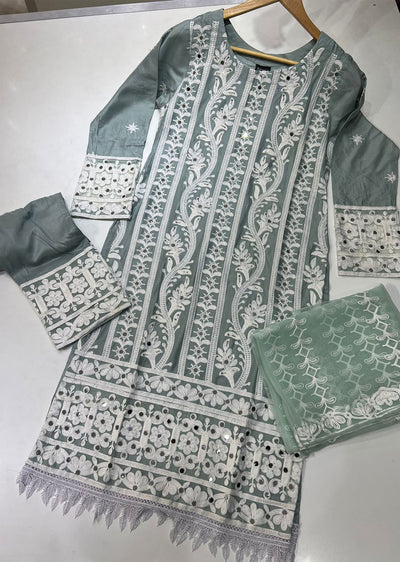 RGZ677 Mint Linen Mother & Daughter Readymade Suit - Memsaab Online