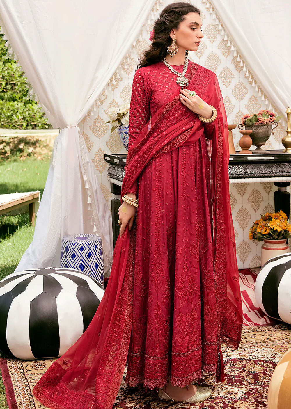 AFZ-01 - Gul Naaz - Unstitched - Gul Bahaar Festive Design by Afrozeh 2022 - Memsaab Online